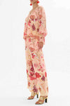 Camilla - Blossoms & Brushstrokes Shirred Cuff Blouse