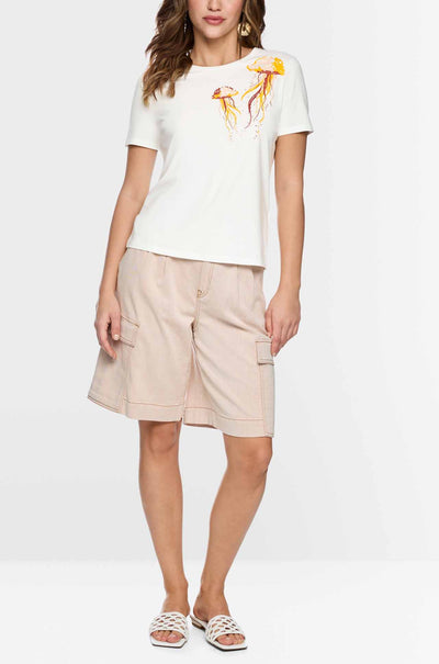 Marc Cain - Blazing Sun Cotton Shirt w/ Jellyfish Motif