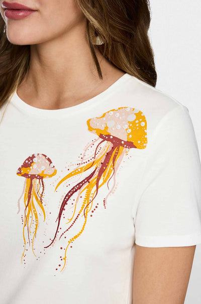 Marc Cain - Blazing Sun Cotton Shirt w/ Jellyfish Motif