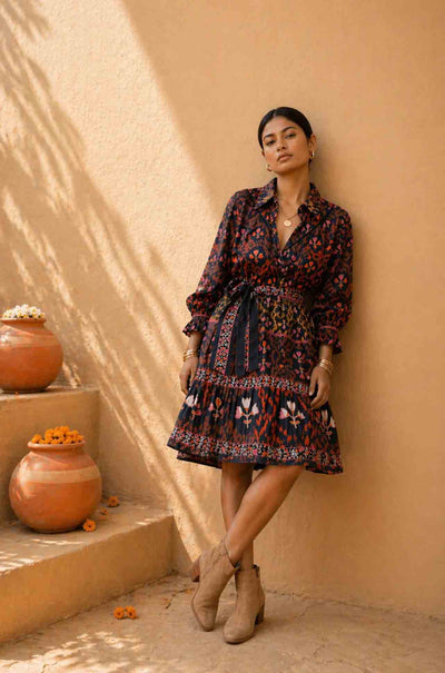 Azure and Indigo - Bellflower Shirt Dress