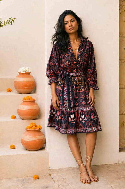 Azure and Indigo - Bellflower Shirt Dress