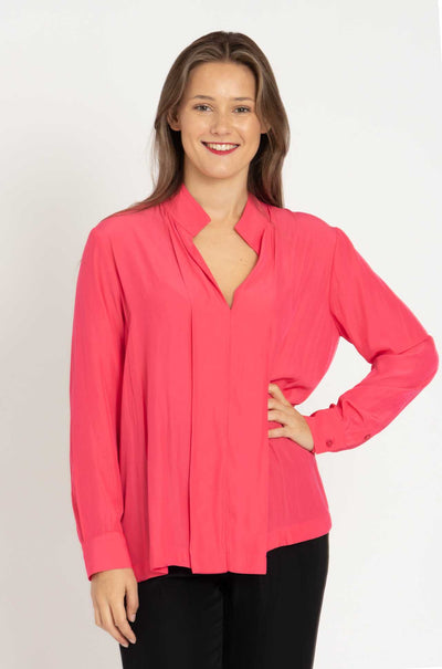 Mela Purdie - Bevel Neck Shirt in Melon