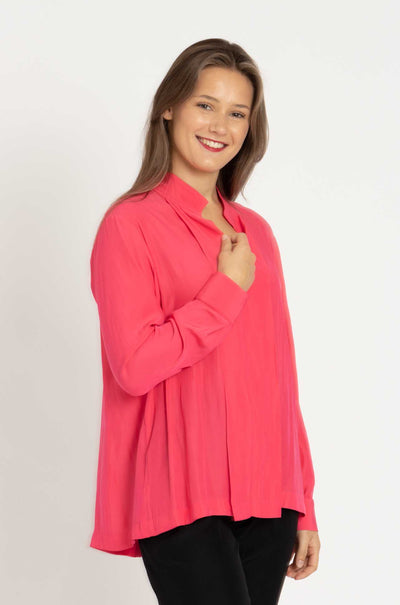 Mela Purdie - Bevel Neck Shirt in Melon