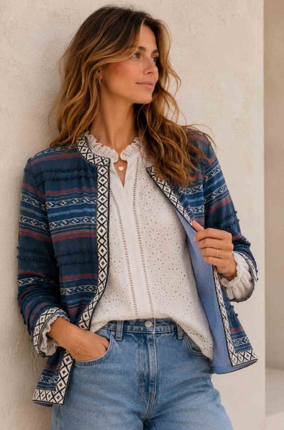 Azure and Indigo - Boheme Reversible Jacket