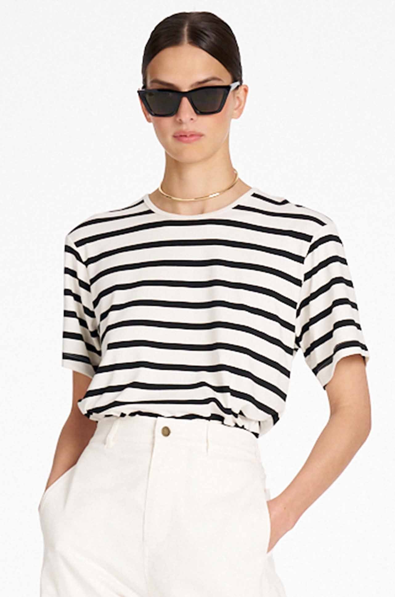Signature Mela Purdie - Box Tee in Trunk Stripe Jersey