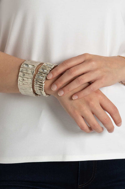 Pewter - 3 Stone Bracelet