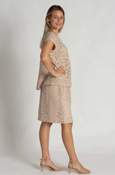 Mela Purdie - Knee Skirt in Broderie Lace