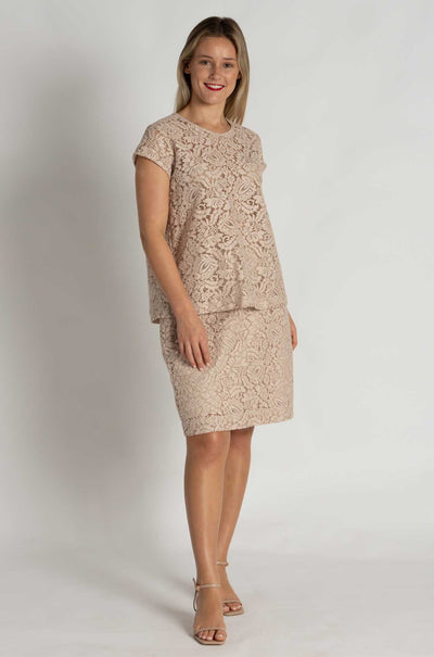 Mela Purdie - Knee Skirt in Broderie Lace