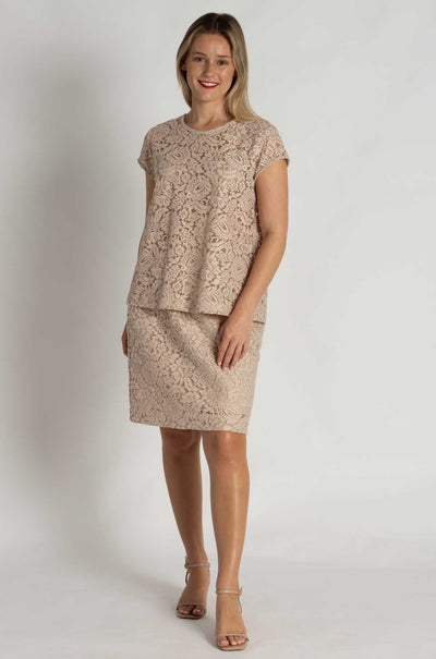 Mela Purdie - Knee Skirt in Broderie Lace
