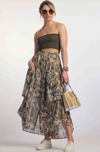 Paula Ryan - Button Front Pocket Skirt