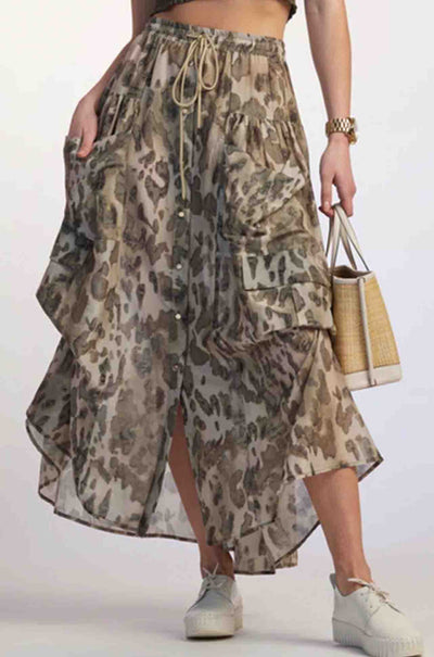 Paula Ryan - Button Front Pocket Skirt