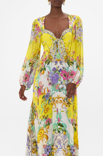Camilla - Caterina Spritz Tie Front Mid Sleeve Dress