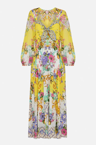 Camilla - Caterina Spritz Tie Front Mid Sleeve Dress