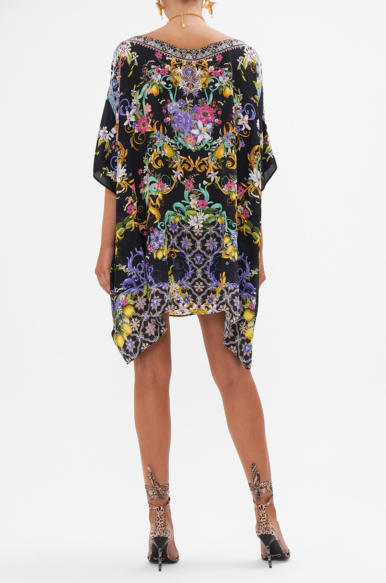 Camilla - Meet Me In Marchesa Short Round Neck Kaftan