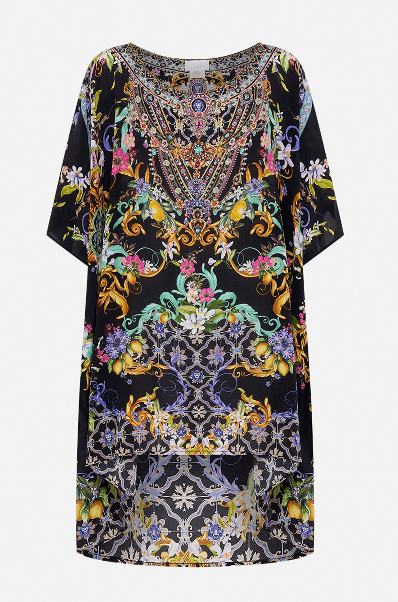 Camilla - Meet Me In Marchesa Short Round Neck Kaftan