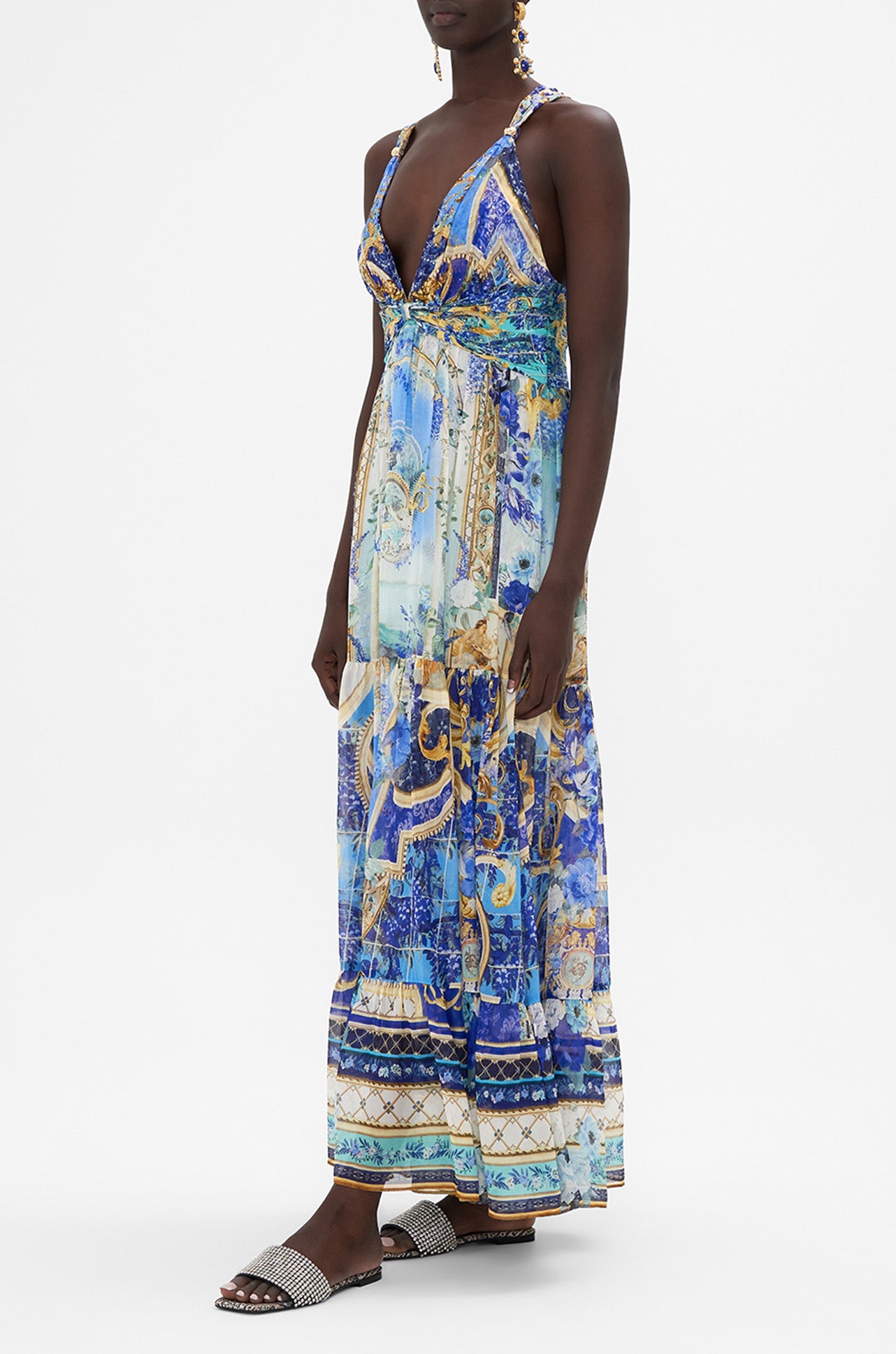 T Back Gathered Panel Dress Views Of Vesuvius - Camilla main image 0