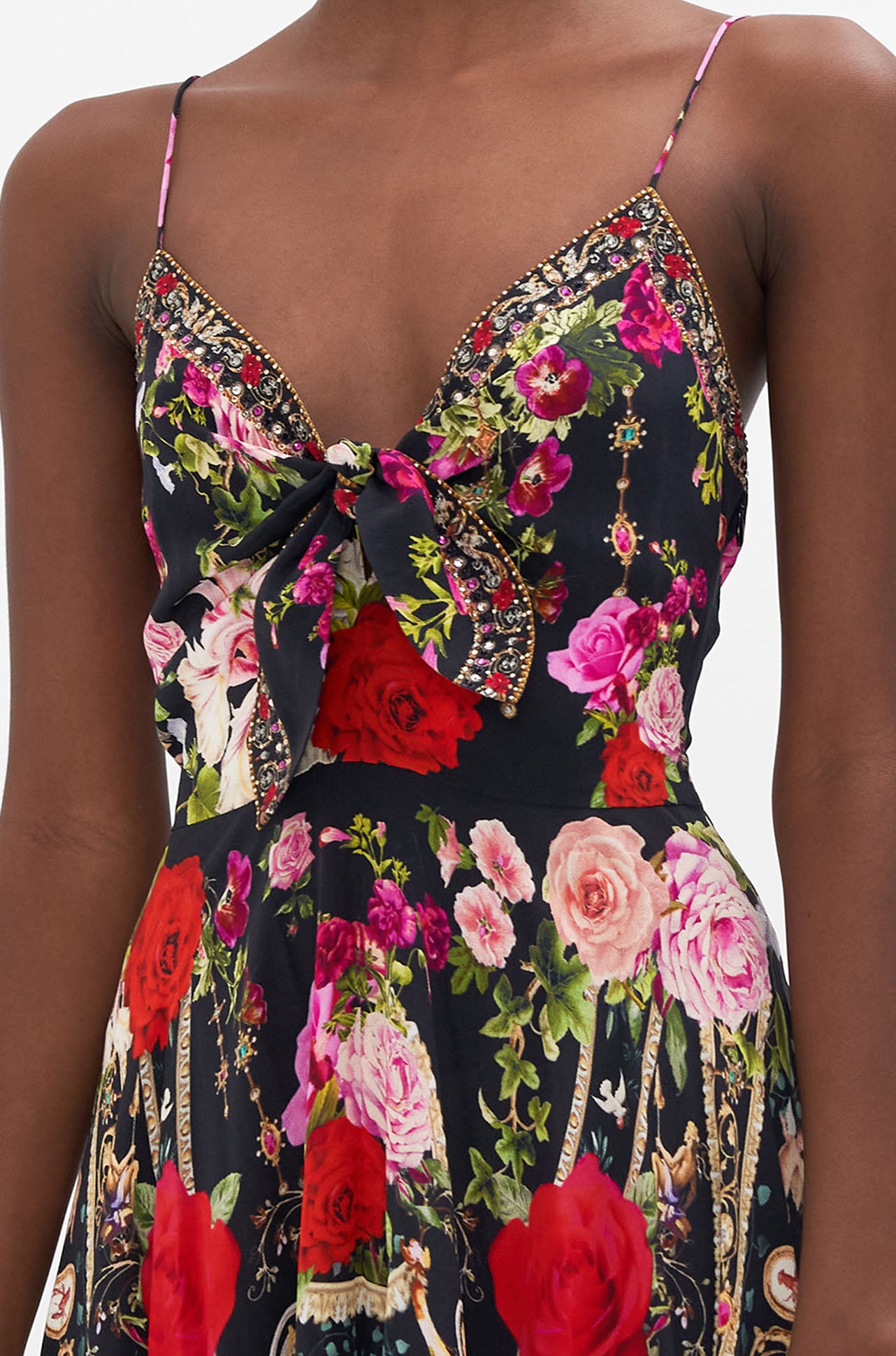 Camilla long dress deals with tie front