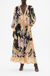 Camilla - Lady Of The Moon Shaped Waistband Dress w/ Gathered Sleeves