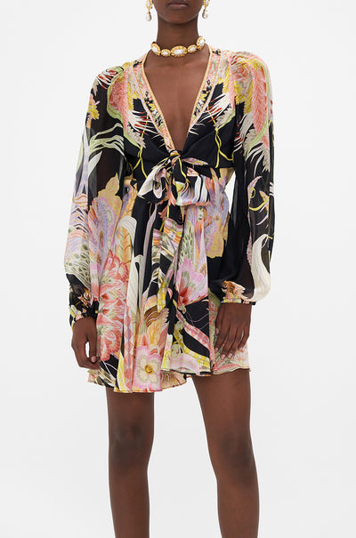 Camilla - Lady Of The Moon Short Wrap Tie Dress