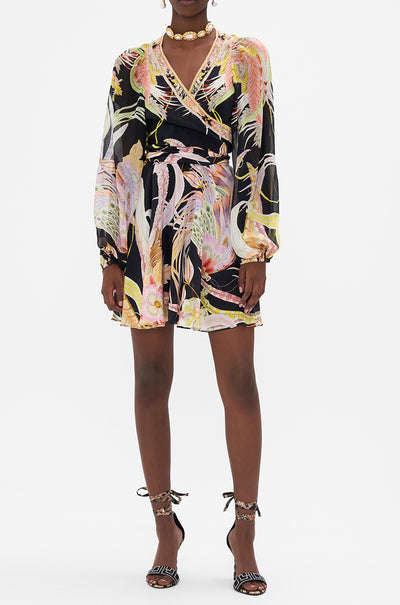 Camilla - Lady Of The Moon Short Wrap Tie Dress