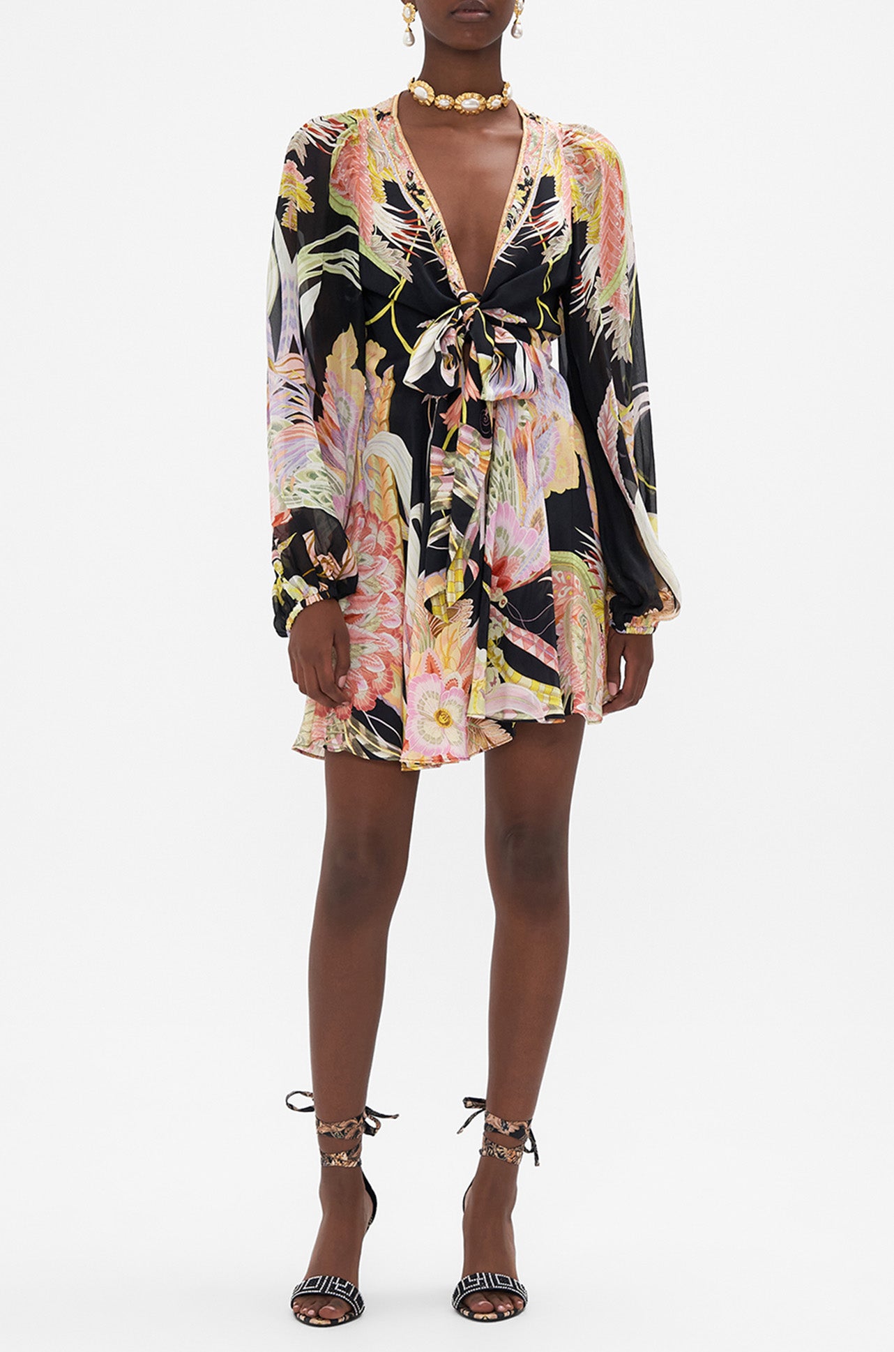 Camilla - Lady Of The Moon Short Wrap Tie Dress