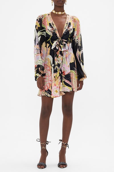 Camilla - Lady Of The Moon Short Wrap Tie Dress