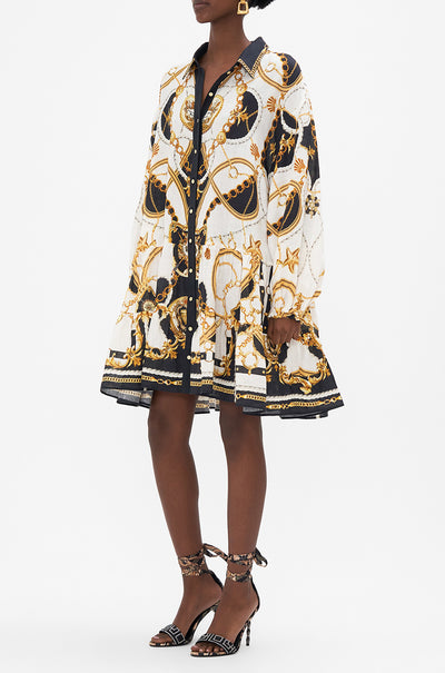 Camilla - Sea Charm Tiered Shirt Dress