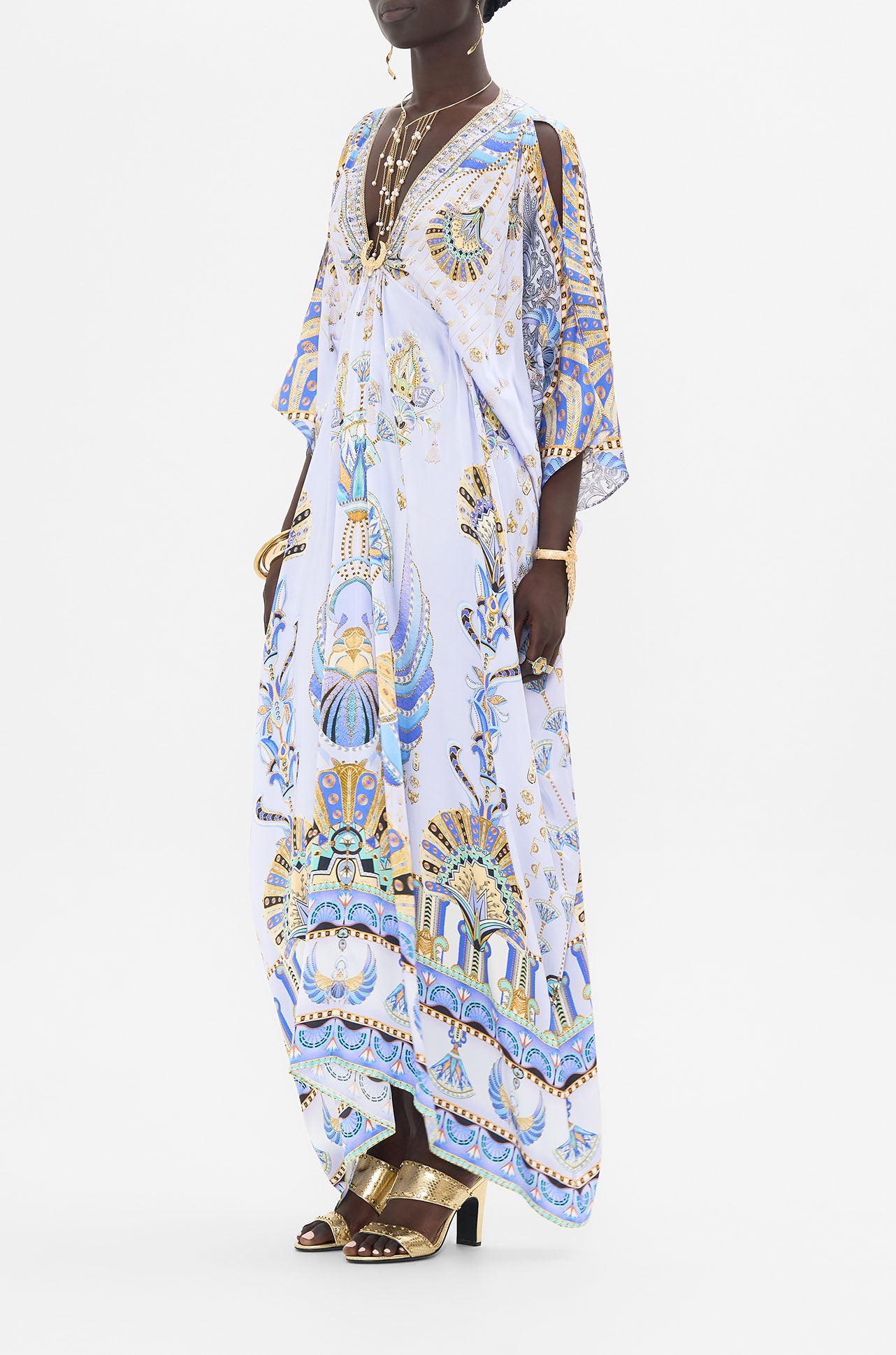 Camilla - Under Scarab Skies Split Sleeve Kaftan with Hardware