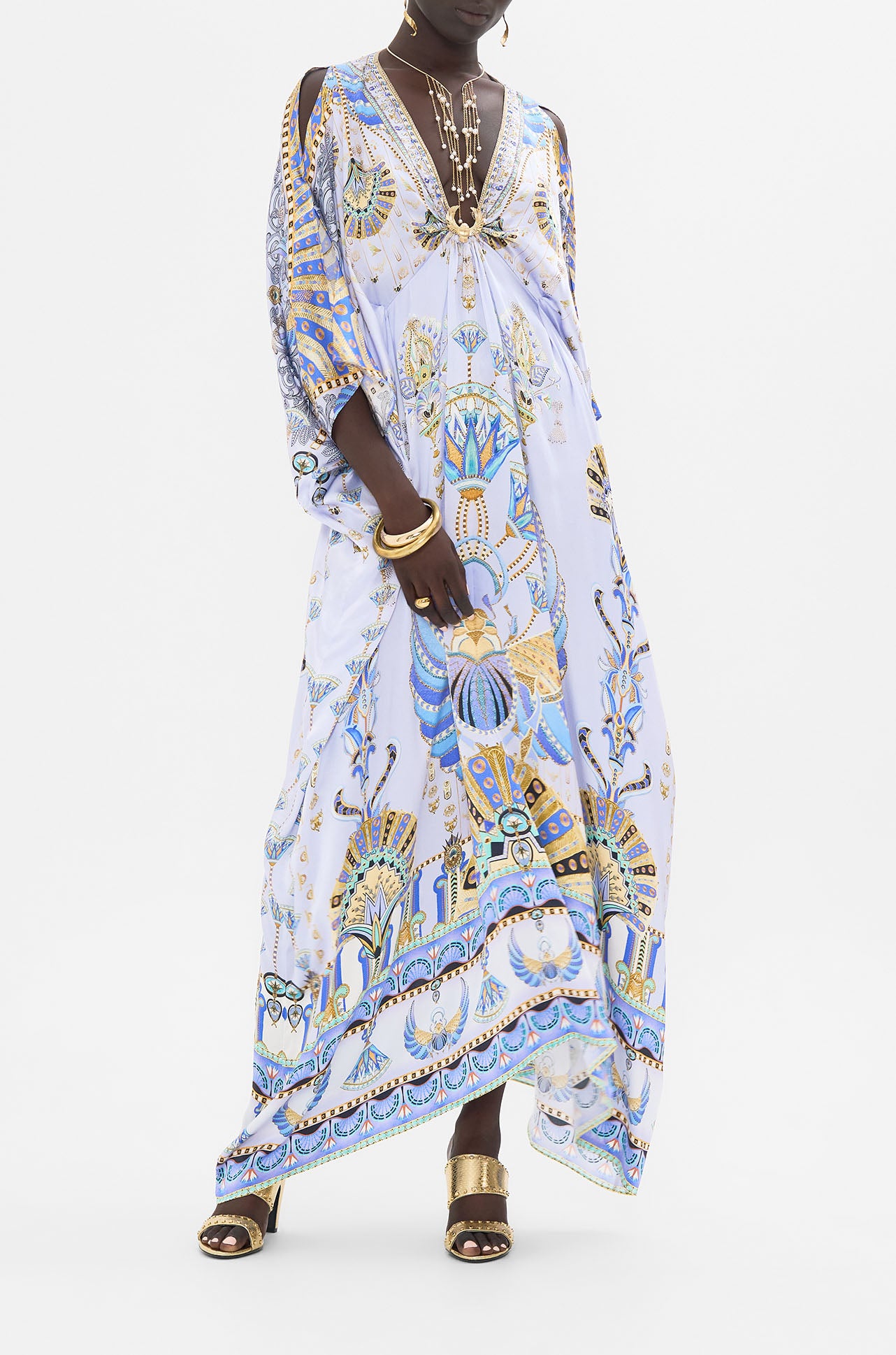 Camilla - Under Scarab Skies Split Sleeve Kaftan with Hardware