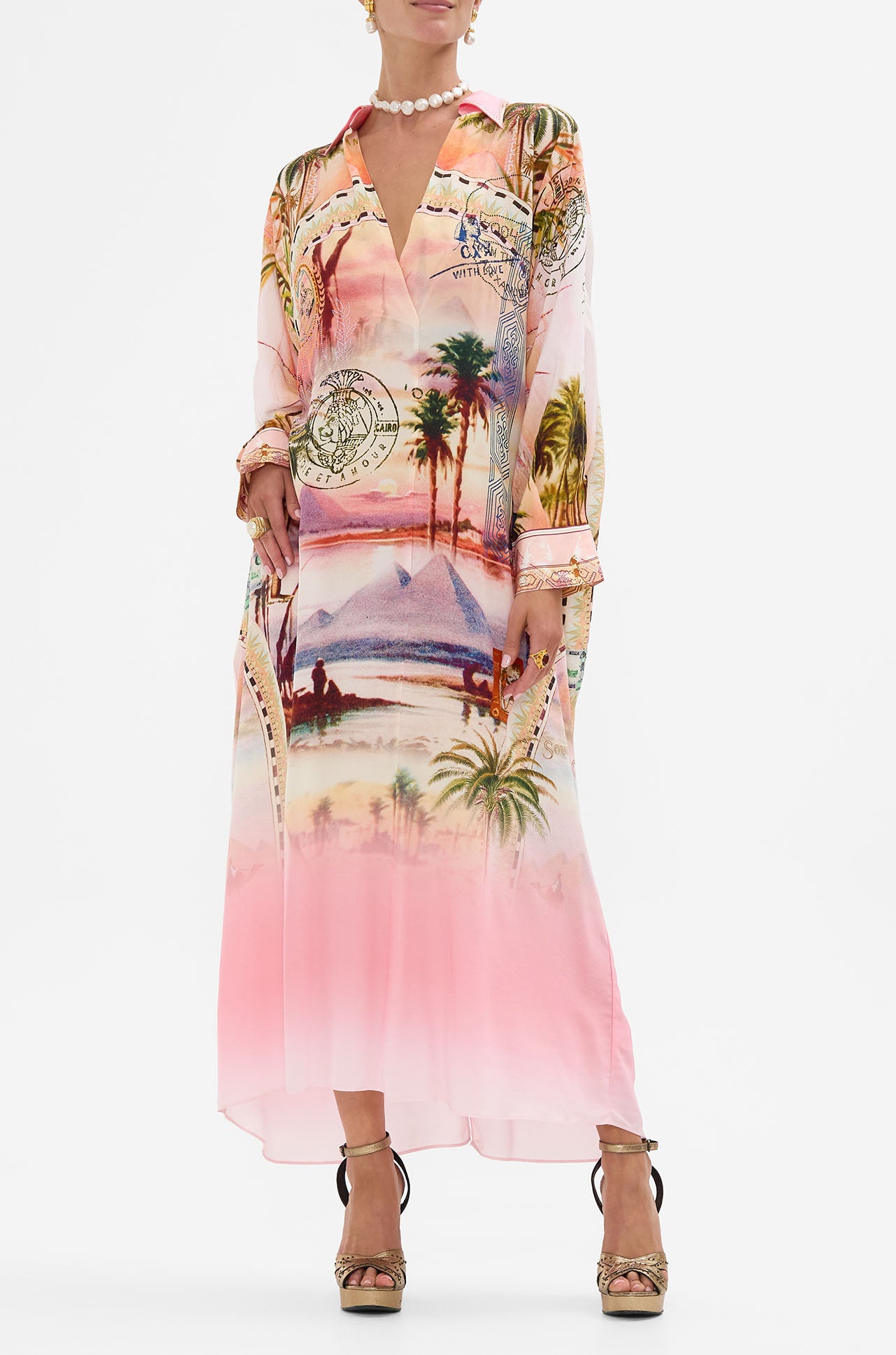 Camilla - Millas Got Mail Wing Collar Kaftan