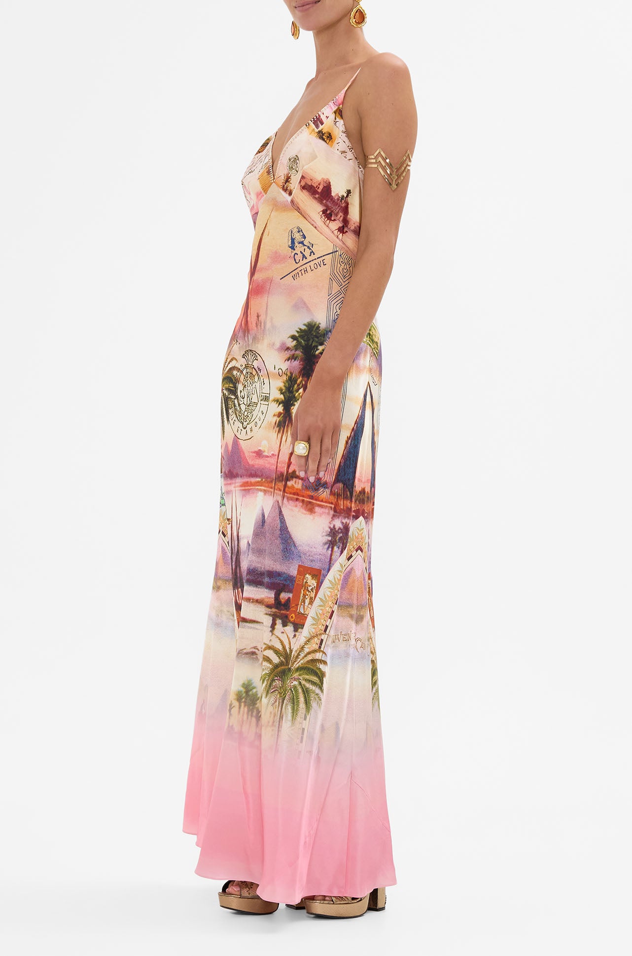 Camilla - Millas Got Mail V Neck Full Length Bias Slip Dress