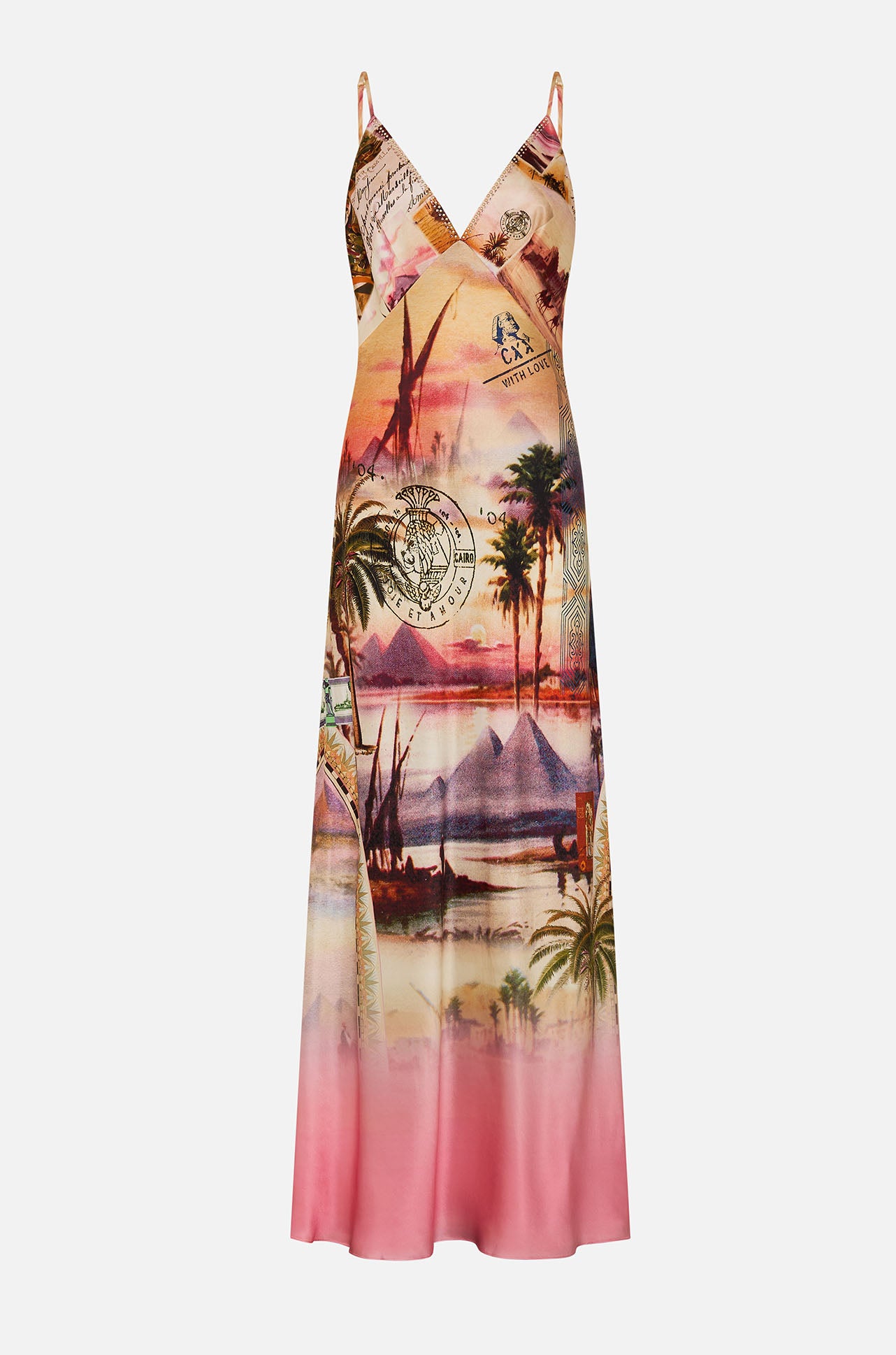 Camilla - Millas Got Mail V Neck Full Length Bias Slip Dress