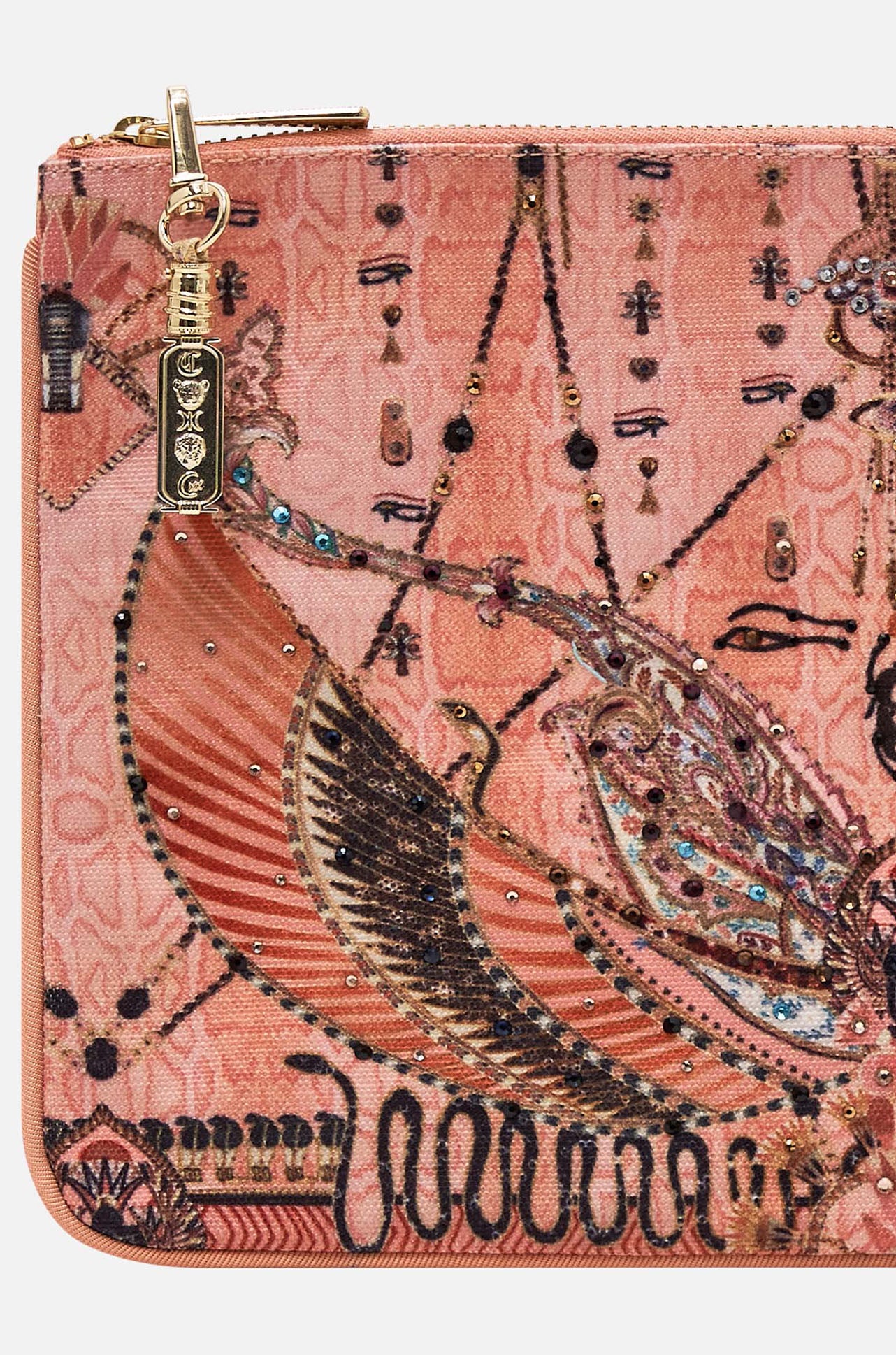 Camilla Kingdom Of Heiroglyphs Small Canvas Clutch Zambezee