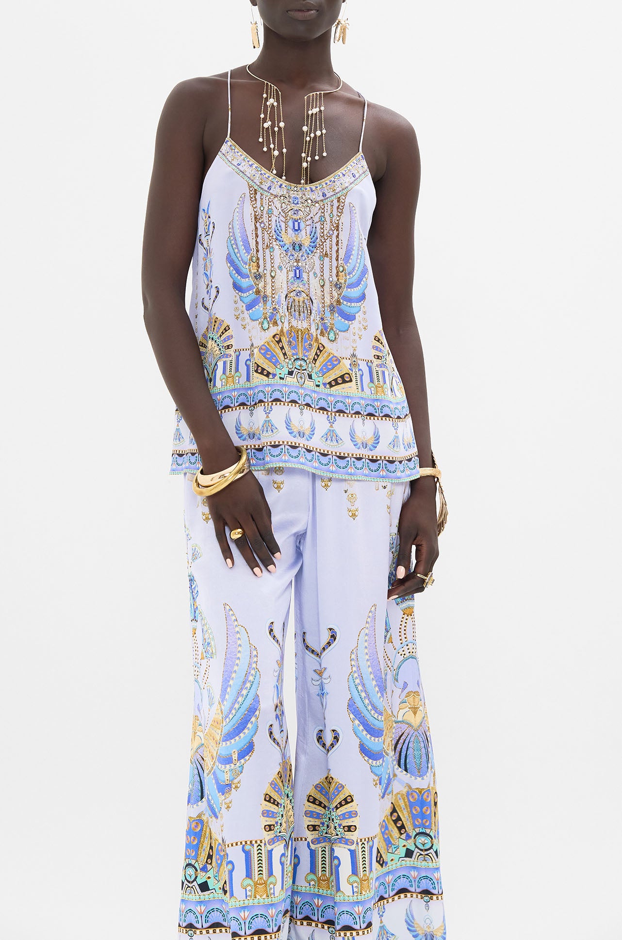 Camilla - Under Scarab Skies T Back Shoestring Top