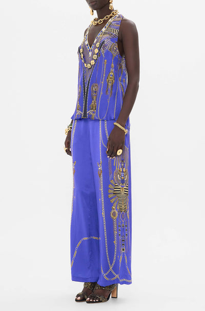 Camilla - My Fair Pharaoh V Neck Top with Knot Back