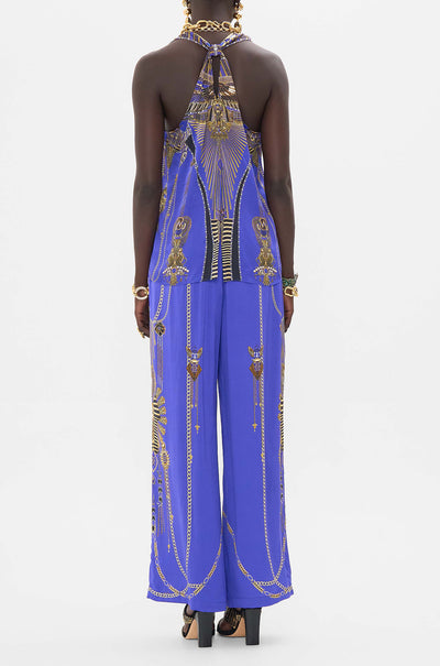 Camilla - My Fair Pharaoh V Neck Top with Knot Back
