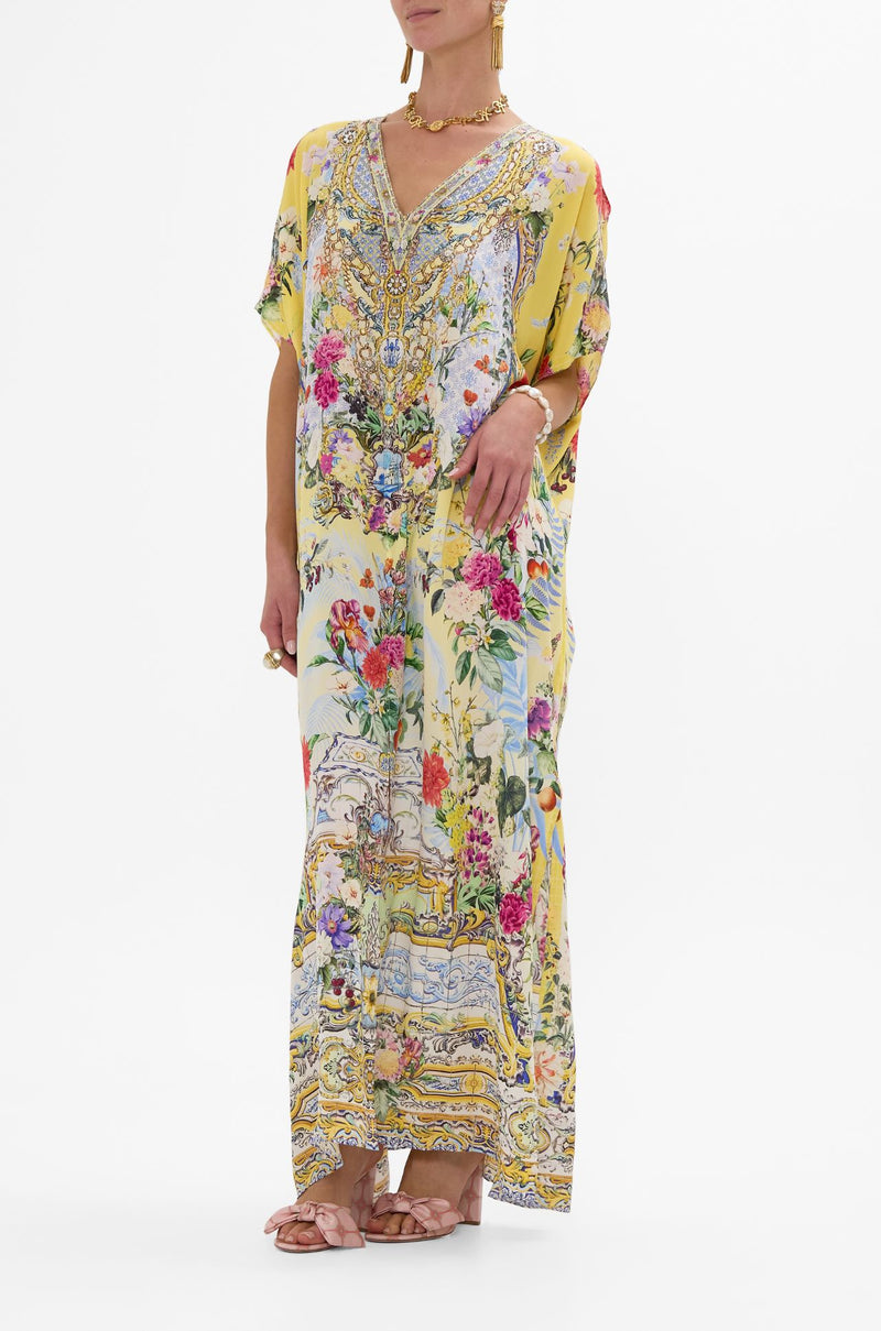 Camilla - Flor Fantastica Slim Fit Kaftan with Split