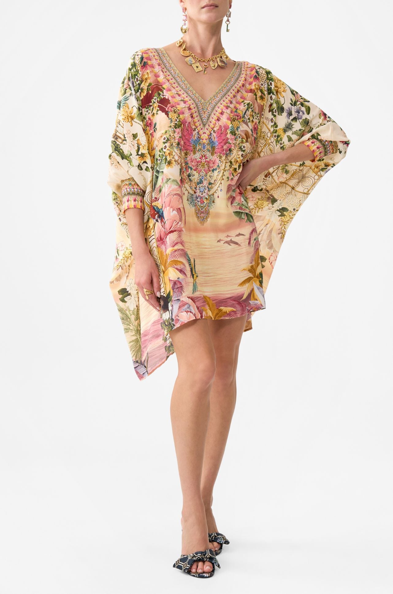 Camilla - Welcome To The White Lotus Short Kaftan with Cuff