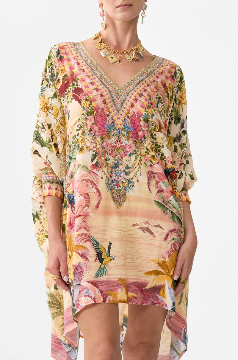 Camilla - Welcome To The White Lotus Short Kaftan with Cuff