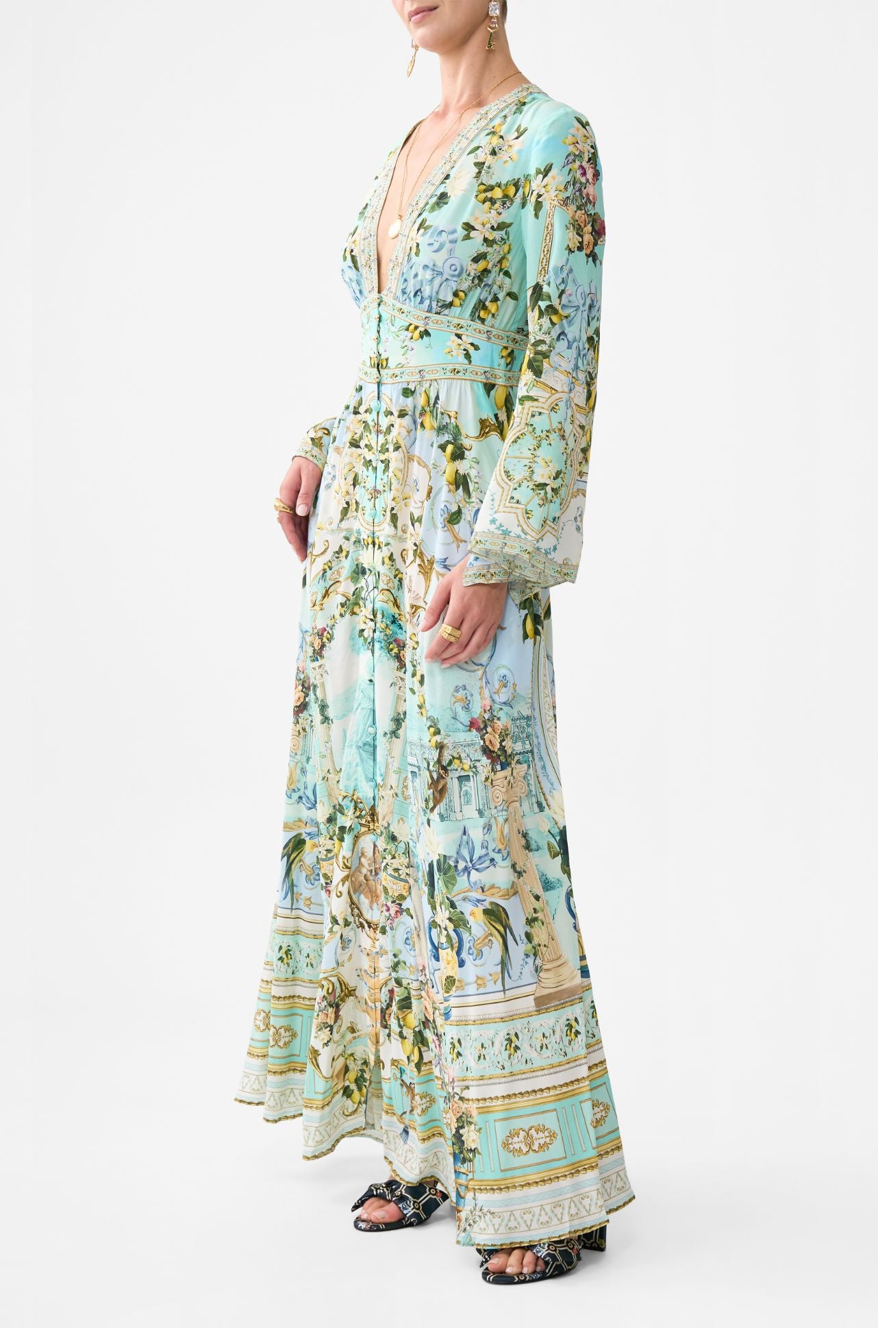 Camilla - Venus On A Vespa Kimono Sleeve Dress with Shirring Detail