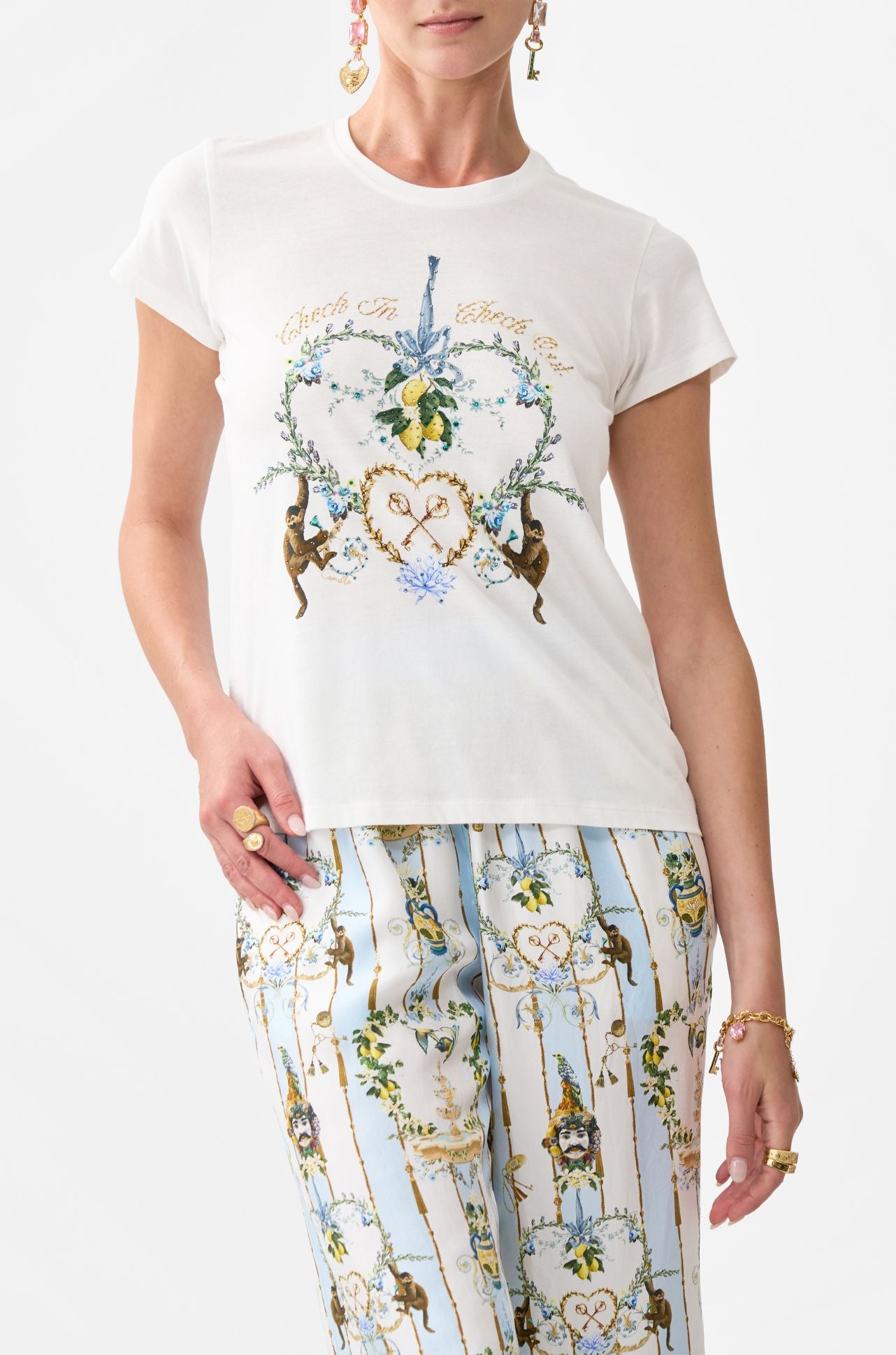 Camilla - Venus On A Vespa Slim Fit Round Neck T-Shirt