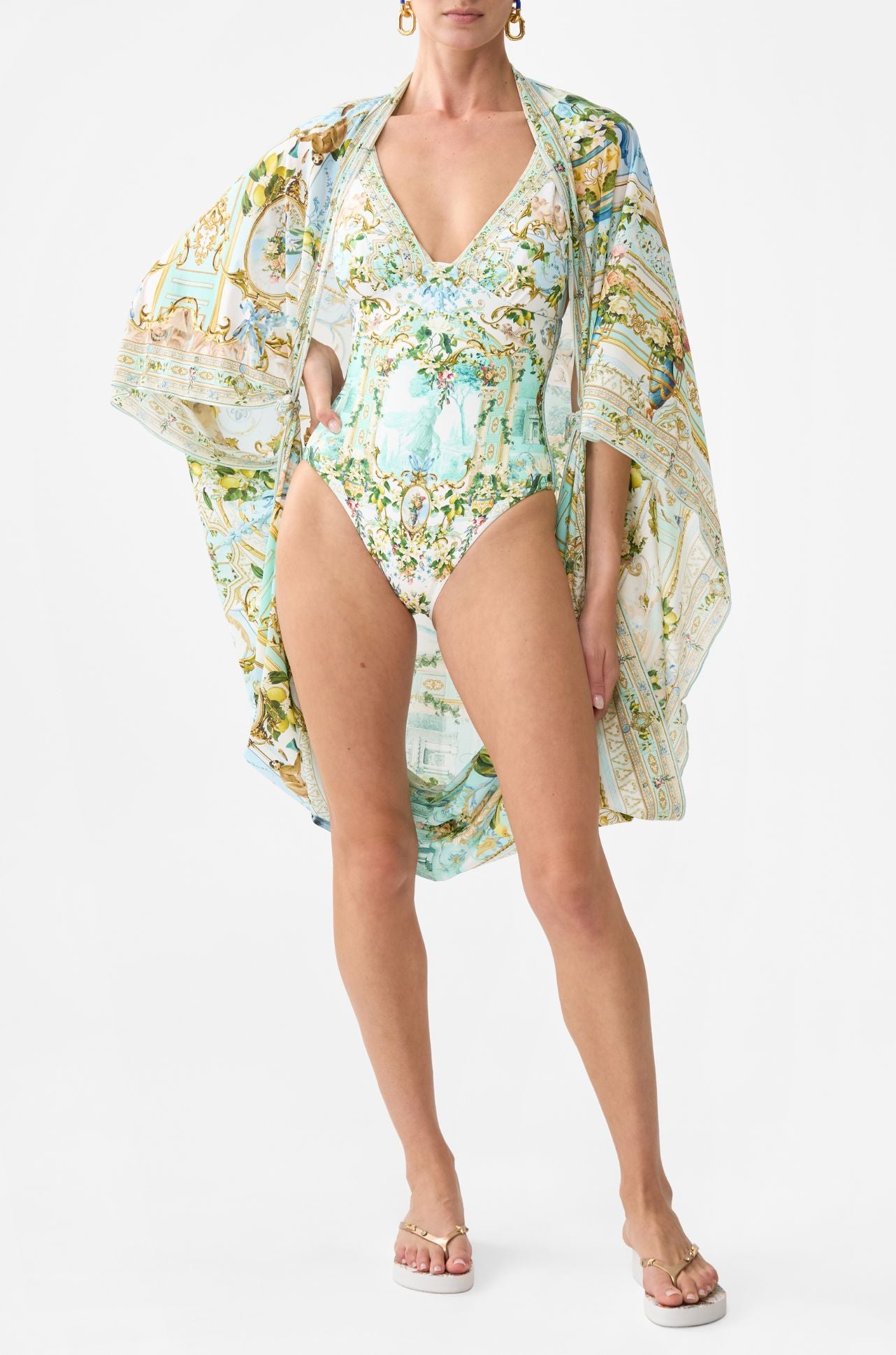Camilla - Venus On A Vespa Ruched Tri Tie Shoulder One Piece