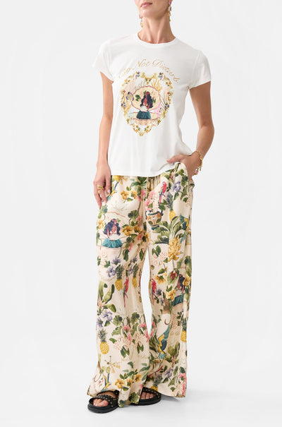 Camilla - Welcome To The White Lotus Slim Fit Round Neck T-Shirt