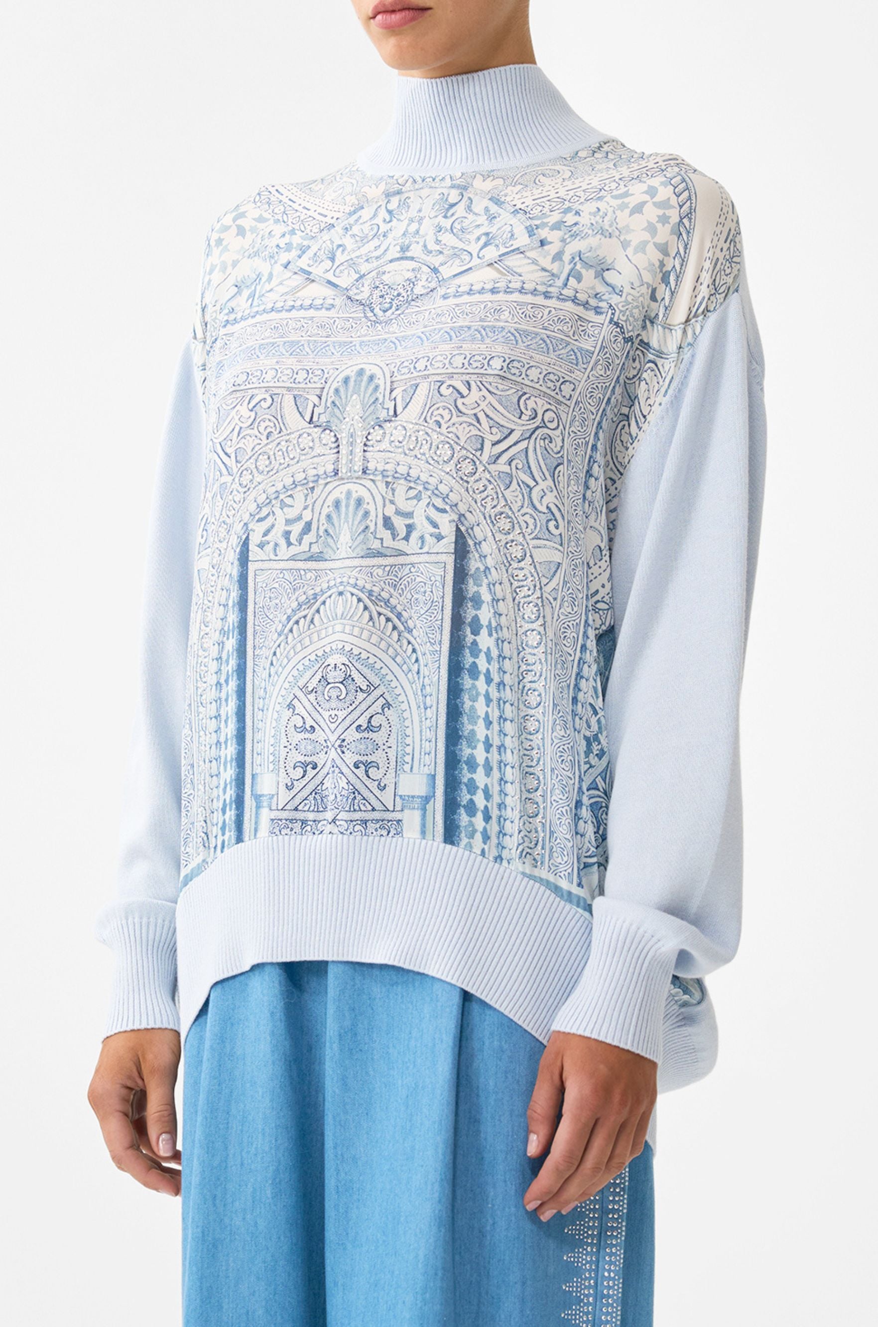 Camilla - The Hum Of The Alhambra Silk Front Turtle Neck Knit