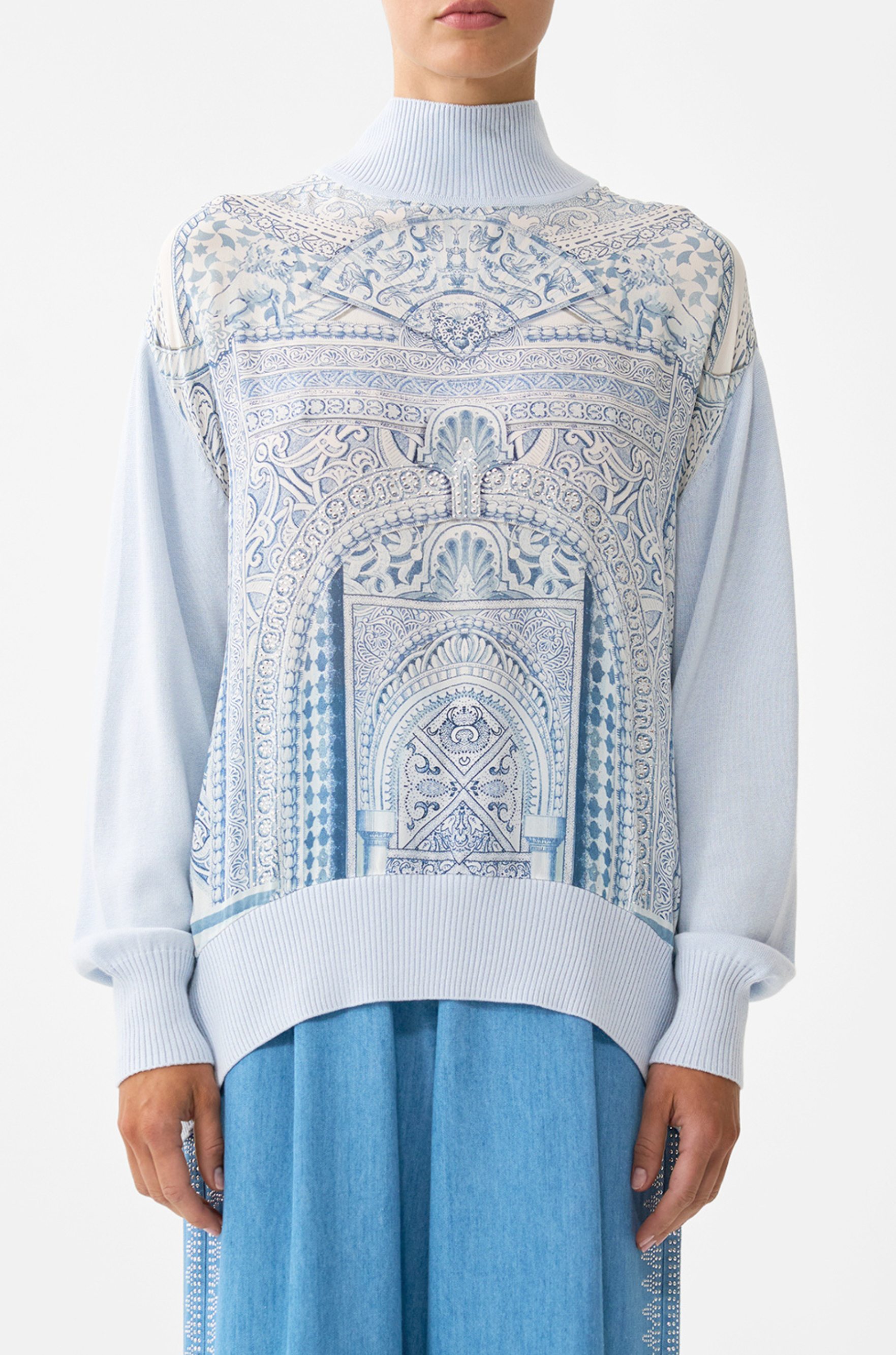 Camilla - The Hum Of The Alhambra Silk Front Turtle Neck Knit