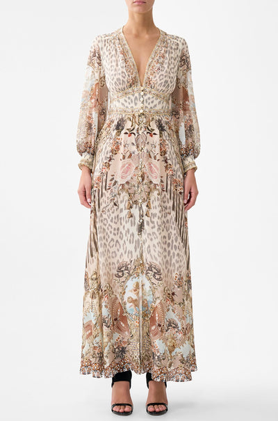 Camilla - Aranjuez Animalia Button Dress w Shaped Waistband