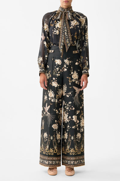 Camilla - Flamenco Folklore Detachable Pussy Bow Raglan Blouse