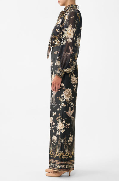 Camilla - Flamenco Folklore Detachable Pussy Bow Raglan Blouse