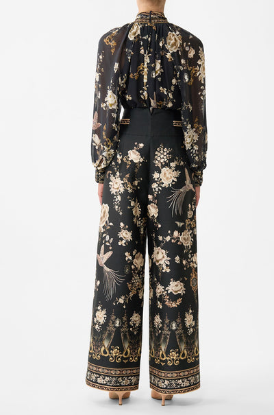 Camilla - Flamenco Folklore Detachable Pussy Bow Raglan Blouse