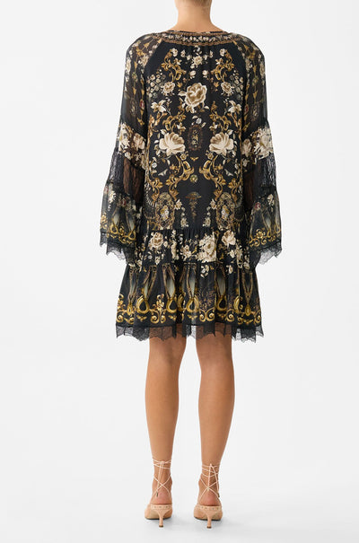 Camilla - Flamenco Folklore A-Line Gathered Panel Dress